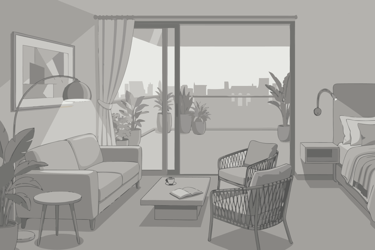 Deluxe Apartment mit Balkon und 2 Schlafzimmern